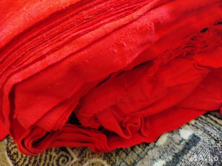 Ткань хб красная новая шириной 80 см