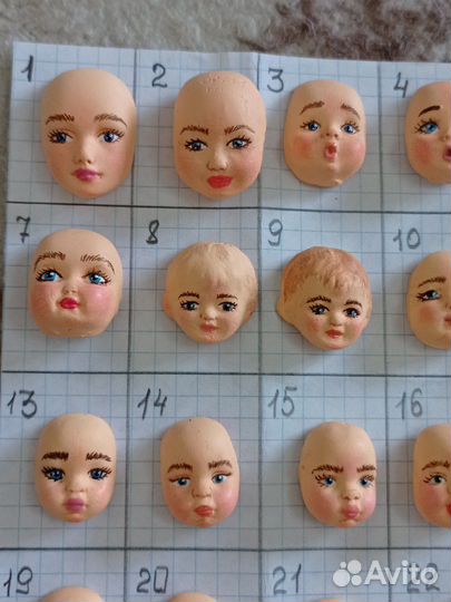 Личики для ватных игрушек