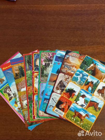 Наклейки. Животные.Птицы.Лошади.Дельфины.Собаки