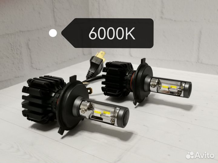 Светодиодные лампы H4 4500K / 6000K LED CSP