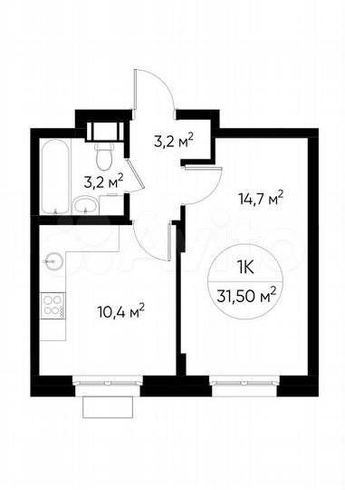 1-к. апартаменты, 31,5 м², 17/17 эт.