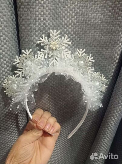 Ободок снежинка, ёлочка, конфетка для волос