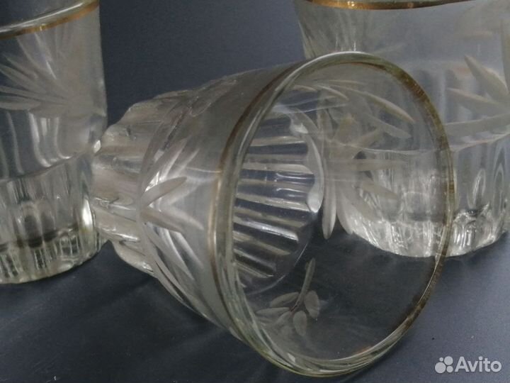 Стопка водочная хрусталь винтаж СССР сзо позолота