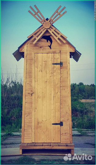 Дачный туалет деревянный с установкой FWI