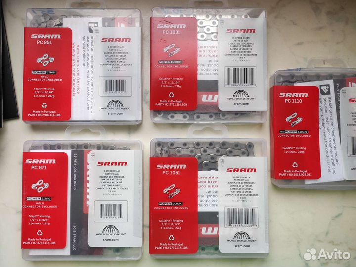 Цепи Sram, KMC, Shimano, Campagnolo. 1-12 ск, от