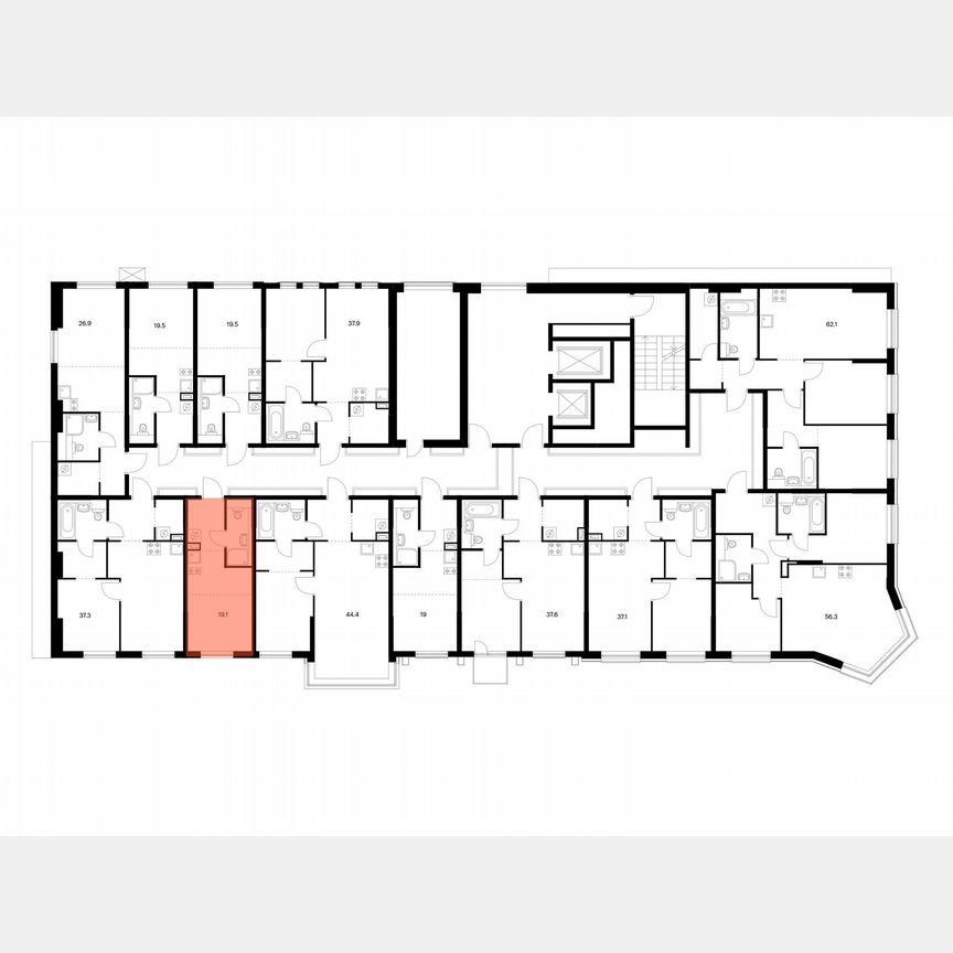 Квартира-студия, 19,1 м², 4/17 эт.