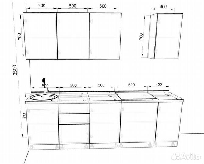 Кухня Классика прямая