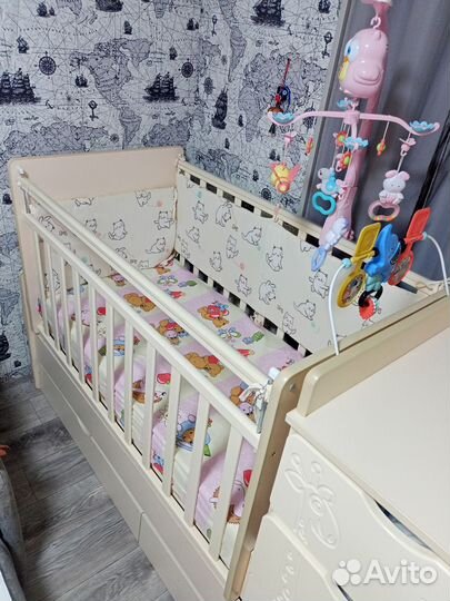 Детская кровать качалка Жираф