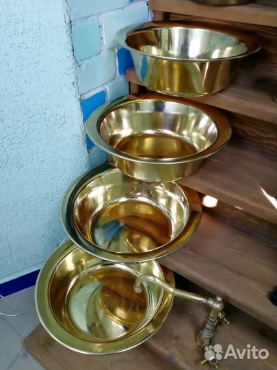 Таз медный, латунный СССР. Новый. Клеймо