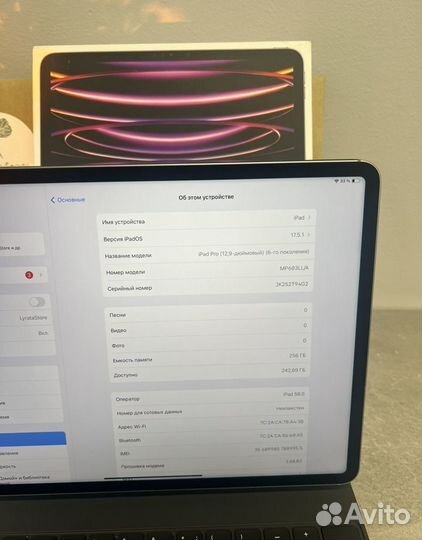 iPad pro 12.9 m2 2022 256gb+cellular