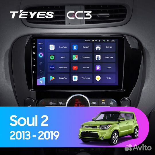 Магнитола Teyes CC3 4/64 Kia Soul 2