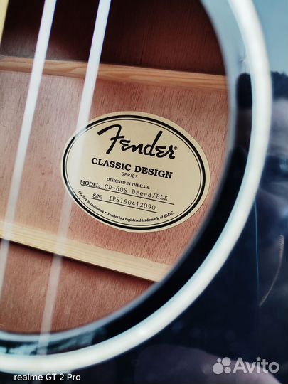 Fender cd 60s dread blk