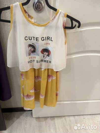 Детские вещи с пакетом на девочку 7-9 лет