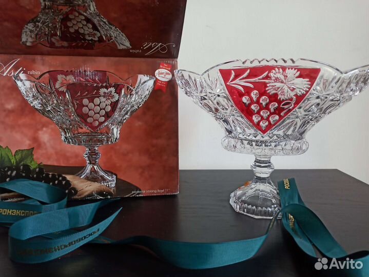 Ваза для фруктов на ножке Anna Hütte хрусталь нов