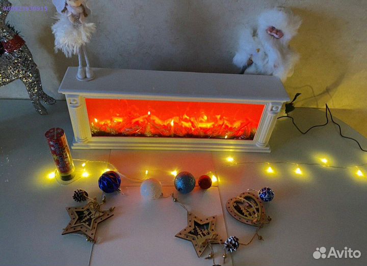 Декоративный камин настольный белый