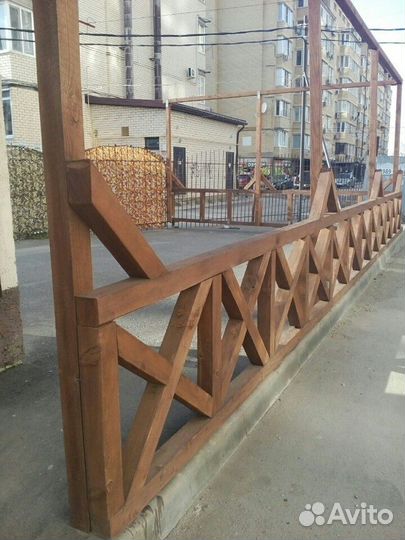 Ограждение из бруса