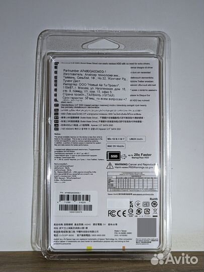 SSD Apacer AS340 480Гб новый
