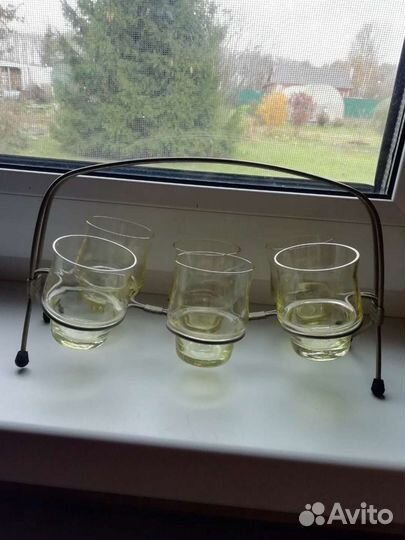 Стопки из жёлтого стекла СССР