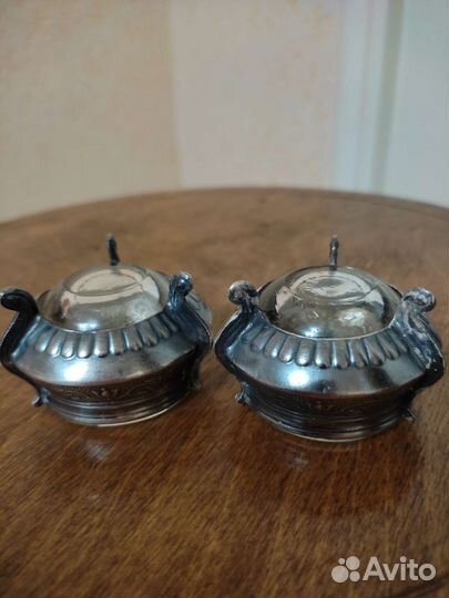 Солонка мельхиор, стекло 7юммет