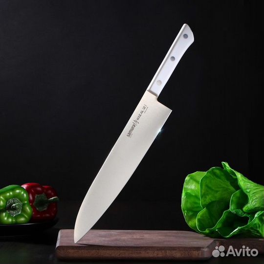 Нож кухонный Samura harakiri, шеф, лезвие 24 см, б