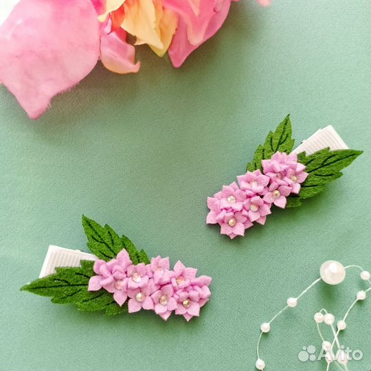 Заколочки ручной работы с цветами