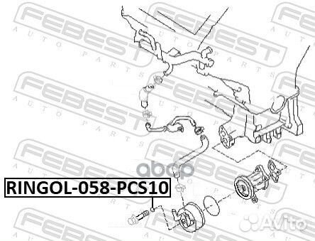 Febest кольцо уплотнительное масляного радиатор