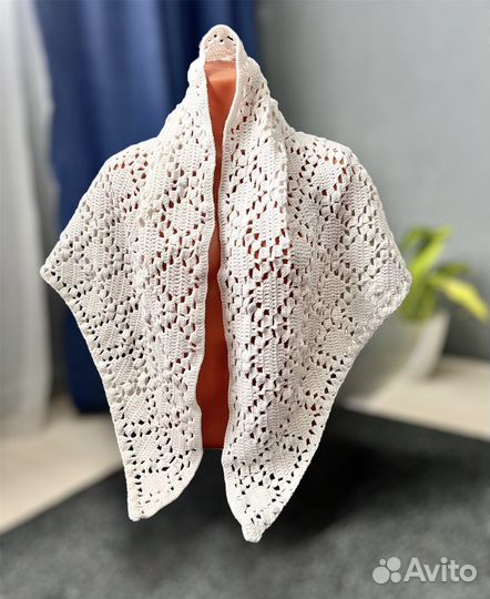 Шаль. Нитка ангора голд. Ручная вязка