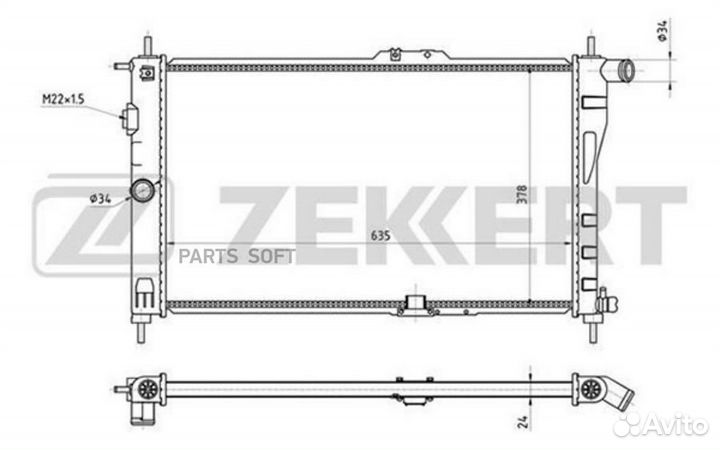 Радиатор охлаждения Дэу Сиело 95