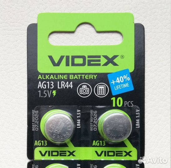 Батарейки LR44 (AG13) videx