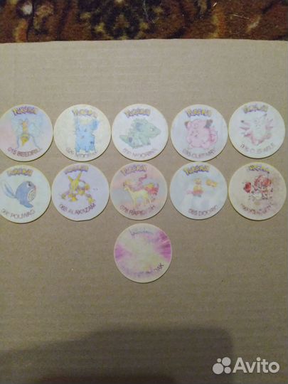 Фишки, кэпсы, биты Покемон Pokemon разные (брак)