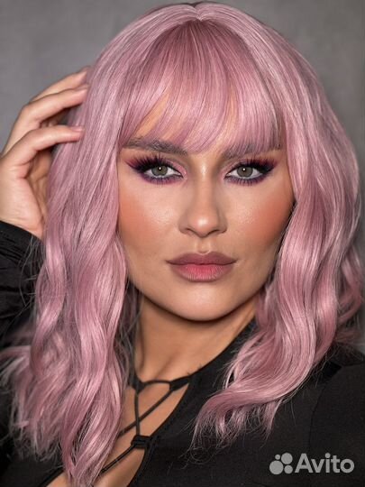 Парик розовый