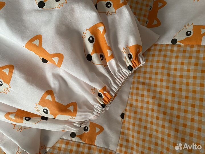 Лоскутное одеяло детское и простынь на резинке