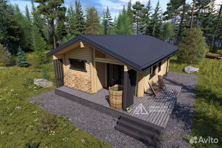 Баня 6х10 из профилированного бруса