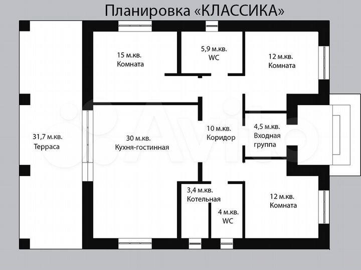 Коттедж 133,3 м² на участке 6,3 сот.