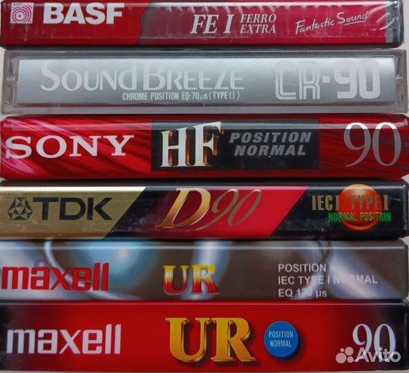 Аудиокассеты новые набором 6 штук