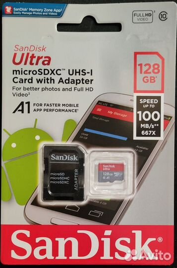 Карта памяти MicroSD SanDisk Ultra 128GB