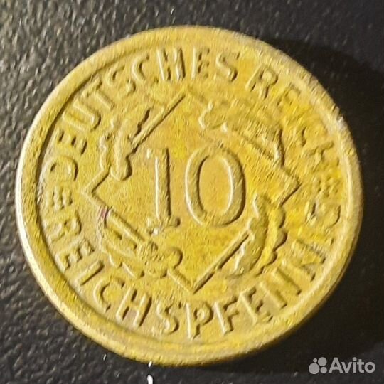Монета germany 10 Reichspfennig 1924 D