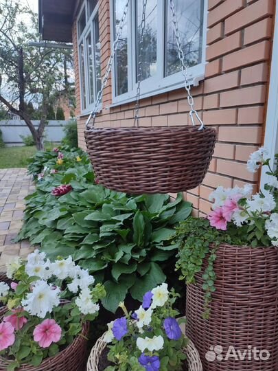 Кашпо подвесное ротанг