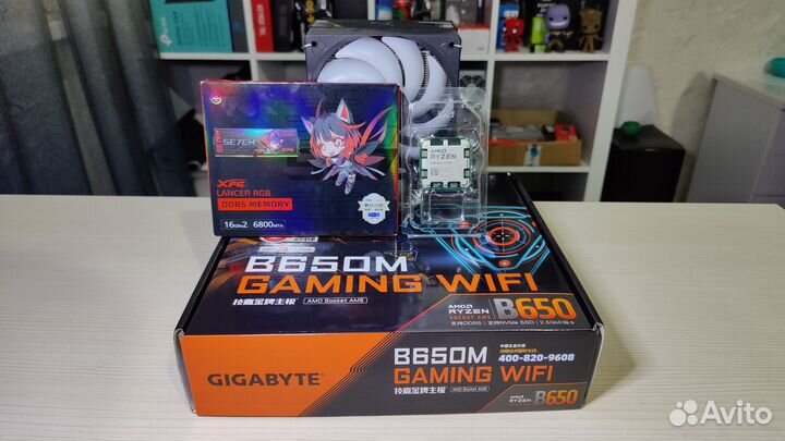 Новый комплект Ryzen 5 7500f+b650+32gb ddr5+кулер