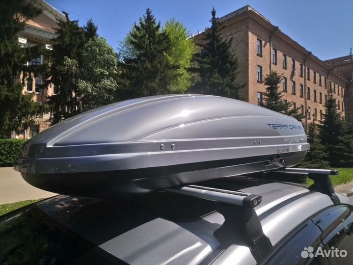 Бокс на крышу TerraDrive 440 серый глянцевый