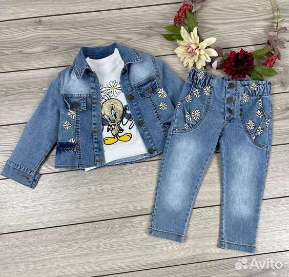 Джинсовый костюм для девочки 92,98,104,110