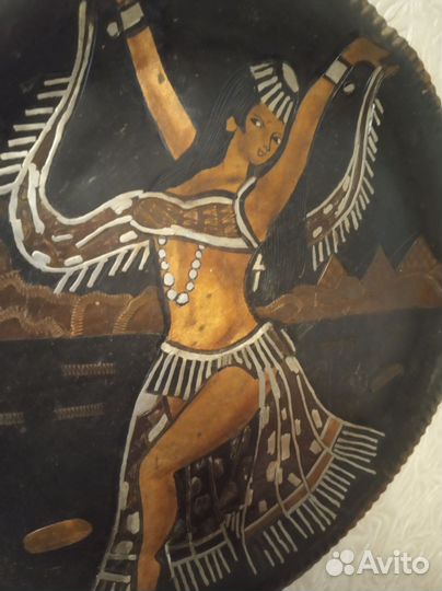 Настенная тарелка панно СССР медь