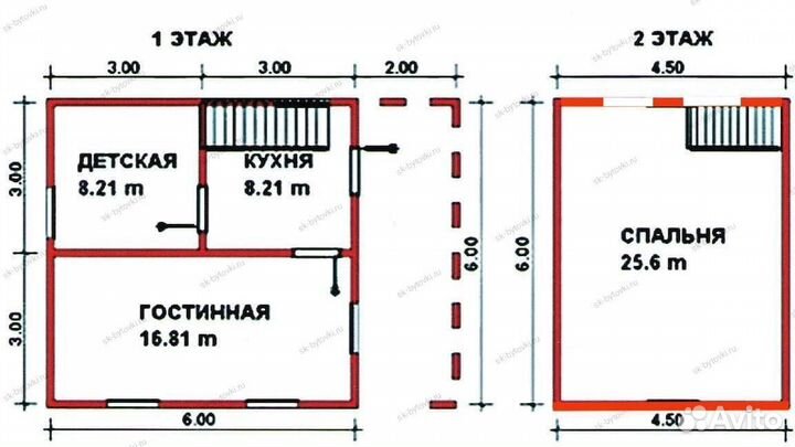 Каркасный дом 8х6м с мансардой и террасой