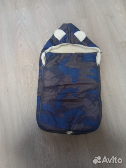 Зимний конверт в коляску на овчине