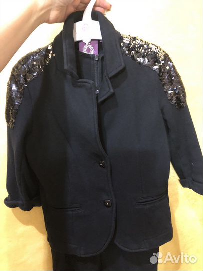 Костюм брюки пиджак для девочки 140