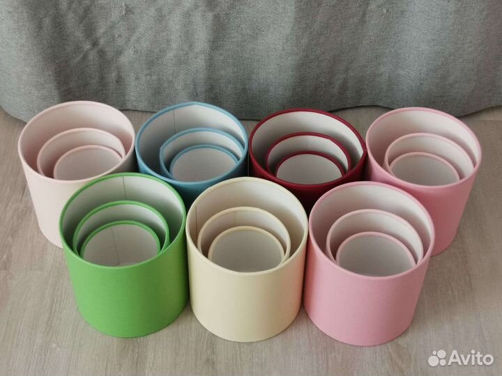 Шляпные коробки для цветов набором 3 в 1