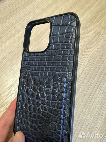 Чехол натур. кожа крокодила на iPhone 15 pro max