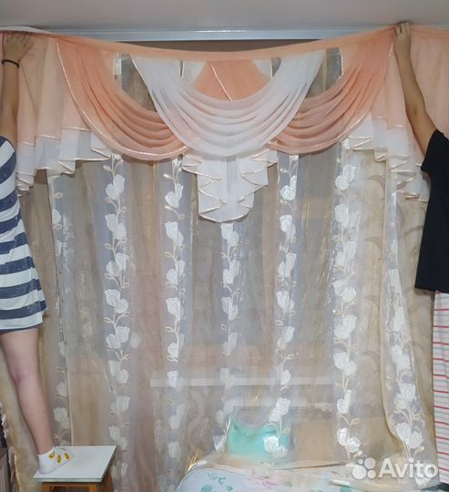 Шторы с ламбрекеном бу