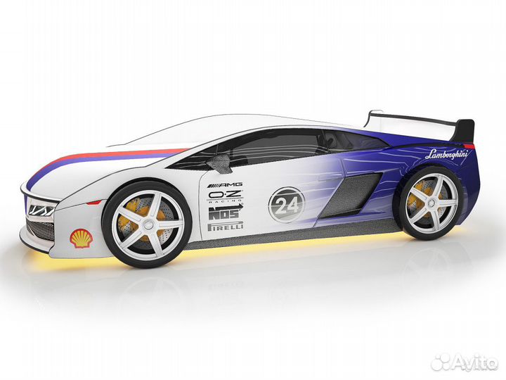 Кровать машина Ламба синяя 2