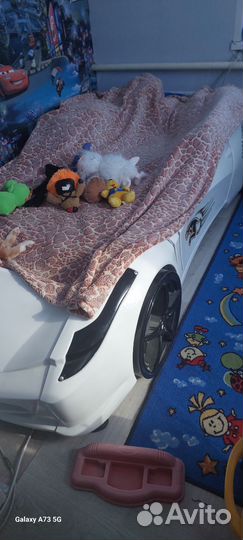 Детская кровать машинка с матрасом